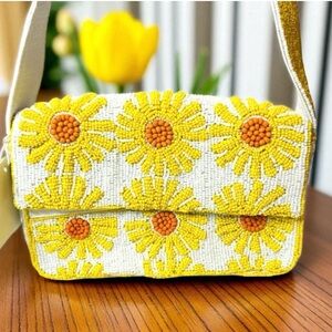 Viral TikTok Beaded Crossbody Bag - Yellow and Orange NWT